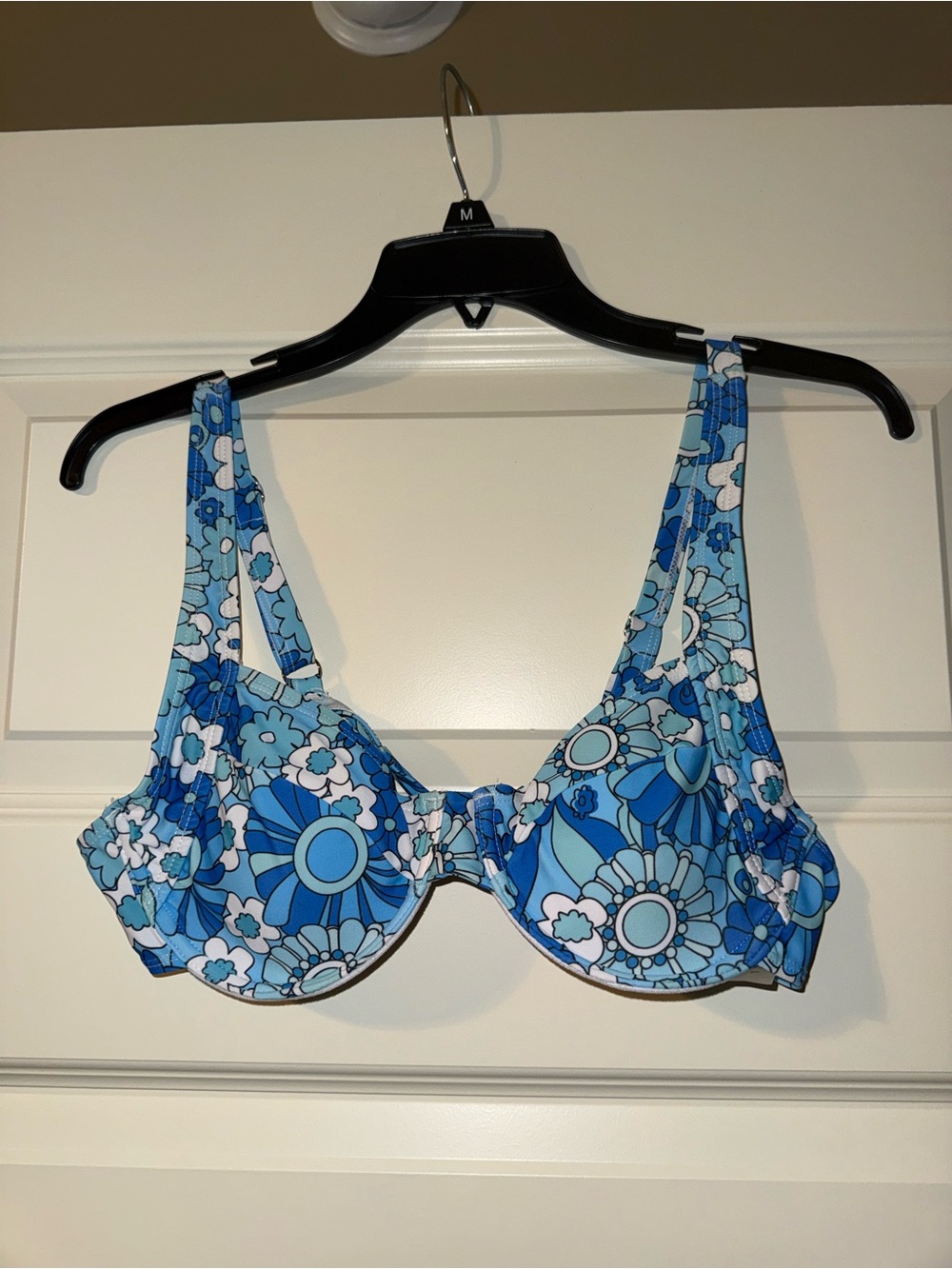 Blue Floral Underwire Bikini Top